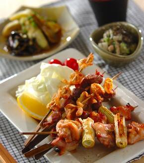 オーブンで焼き鶏の献立