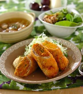 パンプキンロールカツの献立