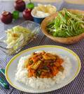 「カボチャとレンコンのドライカレー」の献立