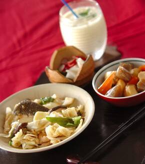 鮭のガーリックバターチャンチャン焼きの献立