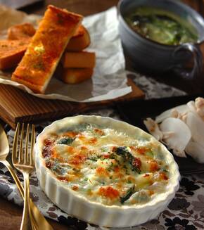 タラとジャガイモのグラタンの献立