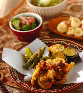 豚肉のカレー風味天ぷらの献立