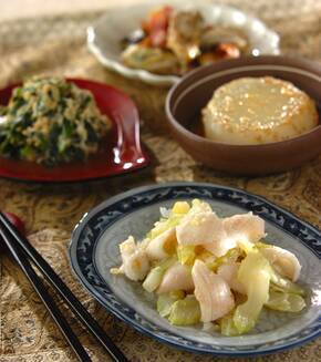 イカとセロリの炒め物の献立