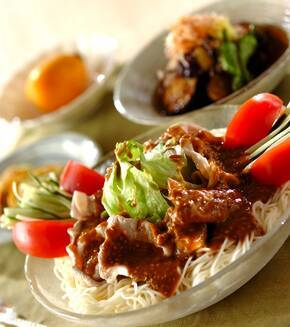 豚しゃぶのサラダ素麺の献立