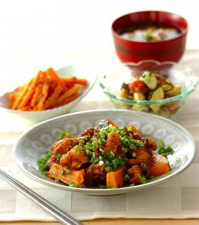 鶏肉とカボチャの南蛮漬けの献立