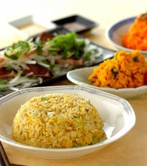 塩もみ白菜とジャコのチャーハンの献立