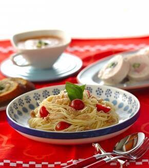 さっぱり！トマトとホタテの冷製カッペリーニの献立