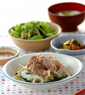 ゴマみそダレの豚しゃぶしゃぶの献立