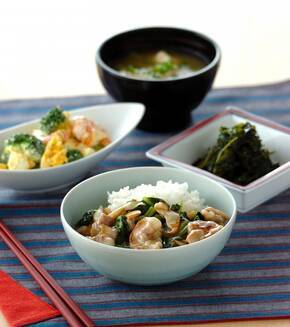 小松菜とホタテの中華風あんかけご飯の献立