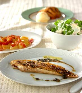 洋食屋さんの味！舌平目のムニエルの献立