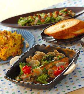 鮭のアクアパッツァの献立