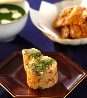 ハムとゴボウのバターライスの献立