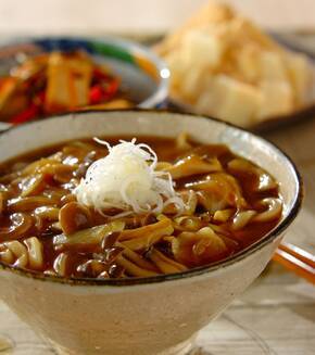 本格派のカレー南蛮うどんの献立