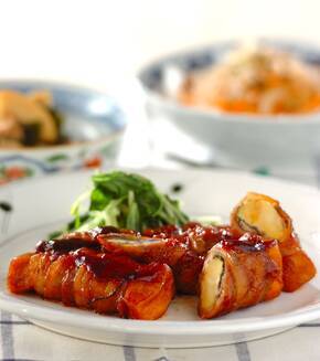 高野豆腐とナスの豚バラ巻きの献立