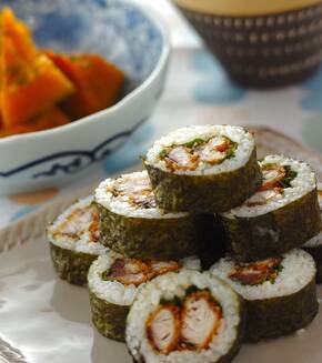 サバフライのり巻きの献立