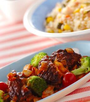 丸めないハンバーグの献立