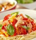「ささ身とトマトの冷製スパゲティー」の献立