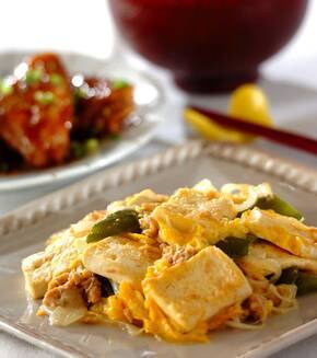 豆腐とツナの卵とじの献立