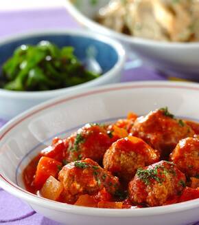 肉団子のトマト煮の献立
