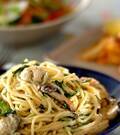 「カキのクリームパスタ」の献立
