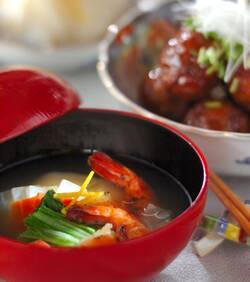 焼きエビ入りお雑煮