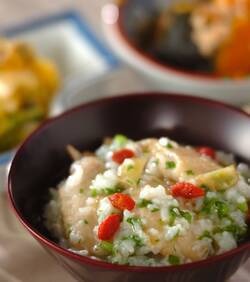 青菜入りサムゲタン風かゆ