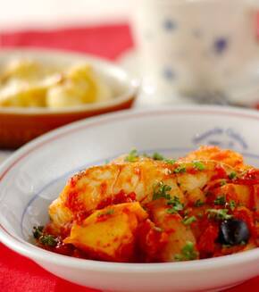 タラとジャガイモのトマト煮の献立