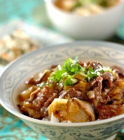 牛肉と白菜のオイスター丼