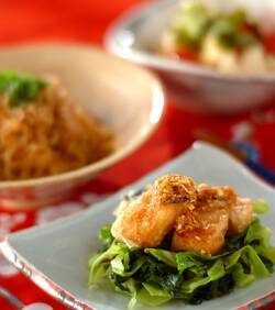 サワラのから揚げ香味ダレ