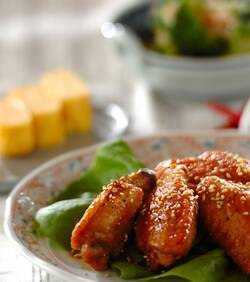 鶏手羽中の甘辛揚げ