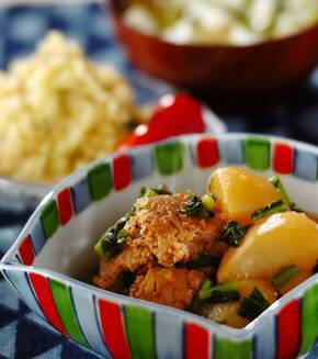 カブと鶏団子風煮物の献立
