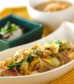 豆腐とオカヒジキのチャンプルー