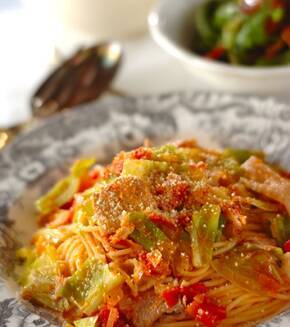 豚肉とキャベツのトマトスパゲティーの献立