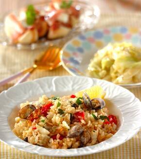 アクアパッツァライスの献立