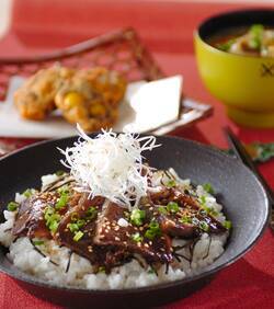 カツオの香味漬け丼(漬け時間1時間)