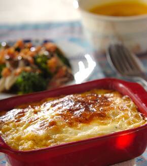 タラとジャガイモのグラタンの献立