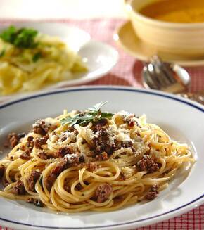 簡単なのに本格的 ミートソーススパゲッティー by保田 美幸さんの献立