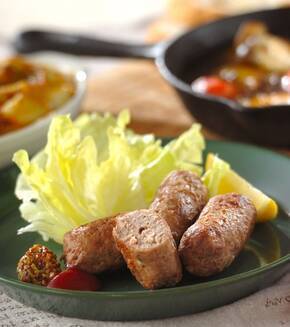 手作りソーセージの献立