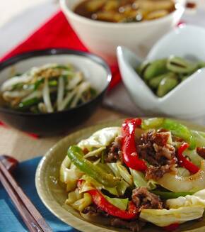 牛肉のオイスター炒めの献立