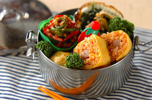 ロールオムライス弁当 ほか3品 16 07 18のお弁当 E レシピ 料理のプロが作る簡単レシピ