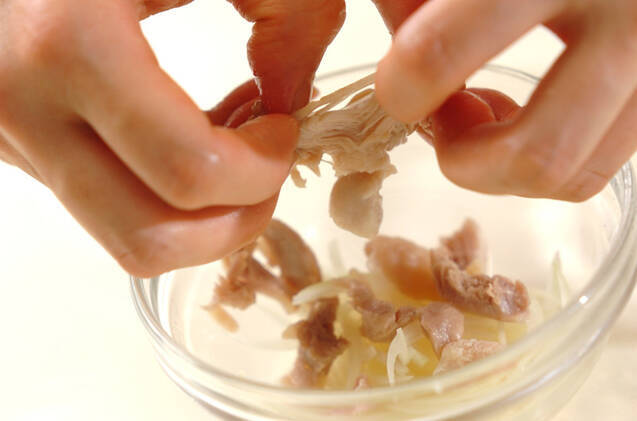 鶏と玉ネギの甘酢の作り方の手順3