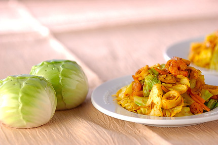 春キャベツのカレー炒め