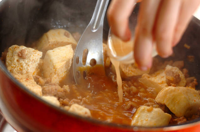 ジンジャーコーディアル麻婆豆腐の作り方の手順6