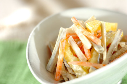 根菜とたくあんのマヨ和え