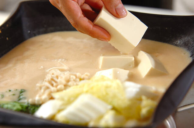 鶏鍋～酒粕鍋～酒粕湯葉ご飯の作り方の手順8