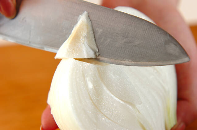 新玉ネギの梅肉和えの作り方の手順1