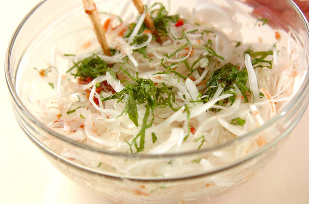 新玉ネギの梅肉和えの作り方の手順4