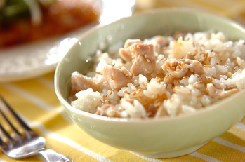 鶏の塩炊き込みご飯