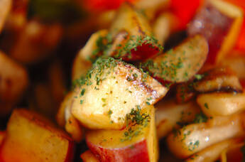 サツマイモとエリンギのポンマヨ