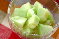 バニラ風味のメロンデザート